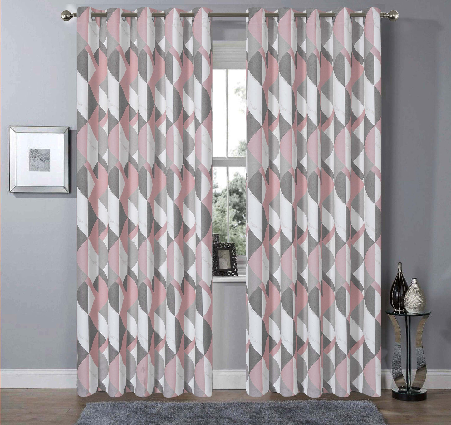 Blackout Thermal Curtains with Check and Marble Design Energy Saving Light Blocking Panels Multiple Sizes and Colours by OLIVIA ROCCO