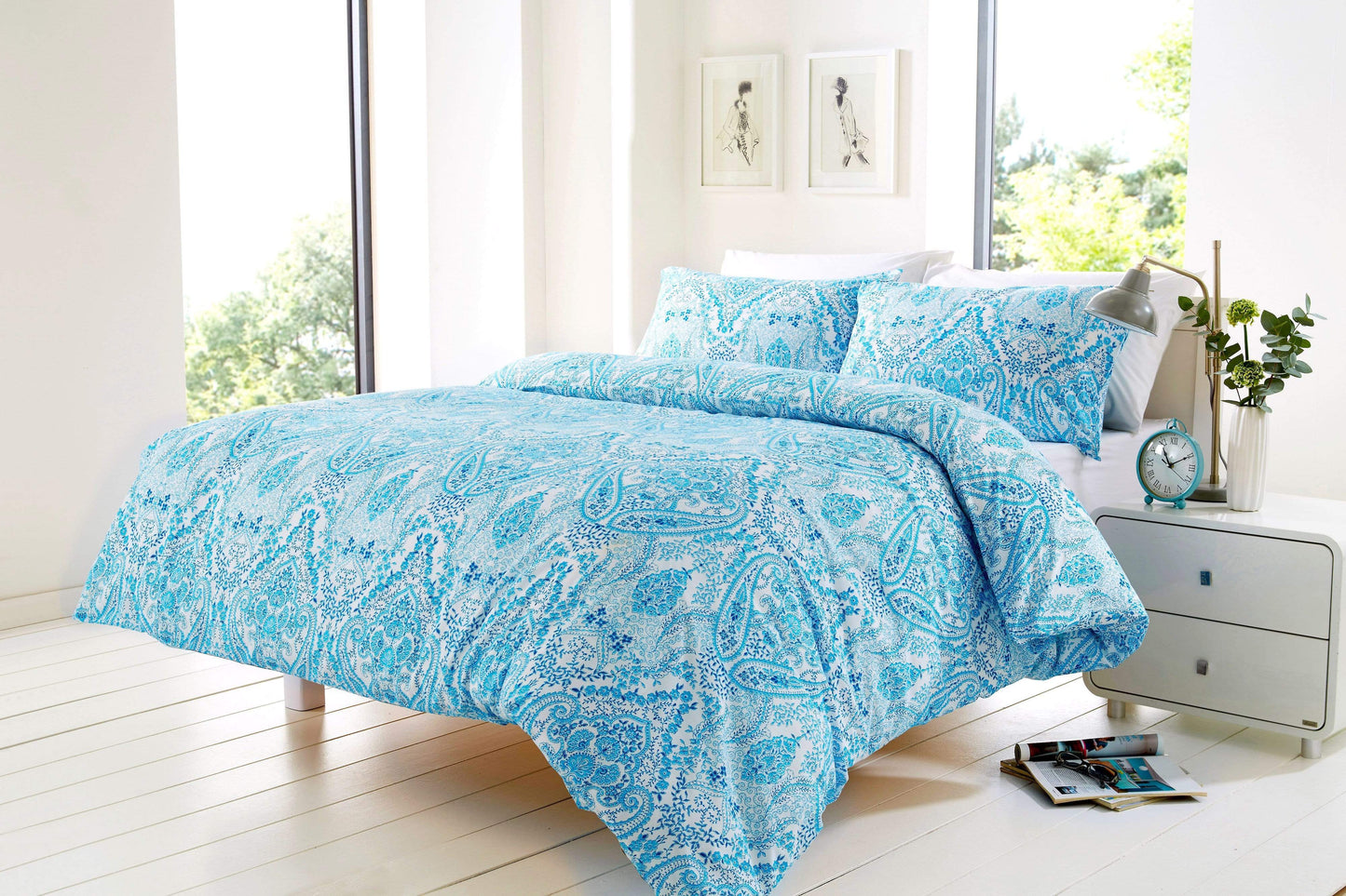 Bohemian Bali Cotton Rich Duvet Set with OEKO-TEX Certification in Vibrant Colours for Double and King Sizes for Luxurious Bedroom Decor by OLIVIA ROCCO