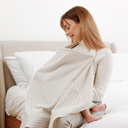 Breastfeed Apron - Grey Stars