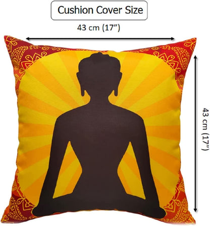 Buddha Outdoor Indoor Waterproof Cushions Durable Breathable Polyester Throw Pillows for Garden Patio Beach Comfort and Decor 43 x 43 cm by OLIVIA ROCCO