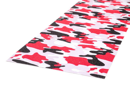 Venom Professional Grade Skateboard Griptape 9" x 33" - Camo - Red/Grey