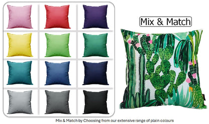 Cactus Waterproof Outdoor Cushions 43 x 43 cm Weather-Resistant Polyester for Patio Garden Bench Sofa Indoor Living Room Durable Stylish by OLIVIA ROCCO