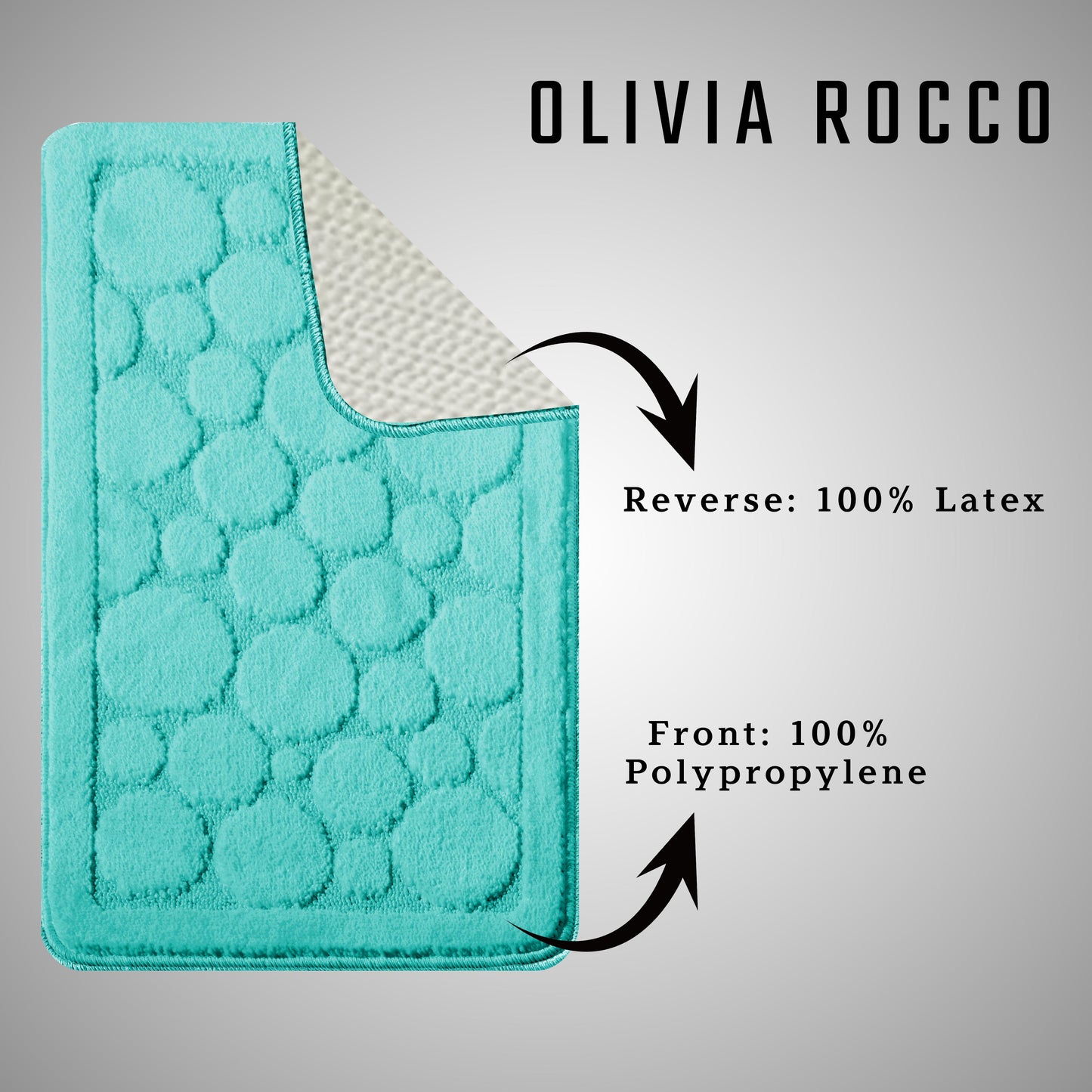 Cali Bubbles 2 Piece Duck Egg Bath Mat & Pedestal Set Non-Slip Soft & Absorbent Bathroom Mats for Comfort & Safety by OLIVIA ROCCO