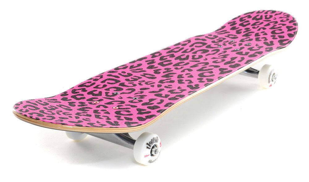 Venom Professional Grade Skateboard Griptape 9" x 33" - Leopard - Neon Pink