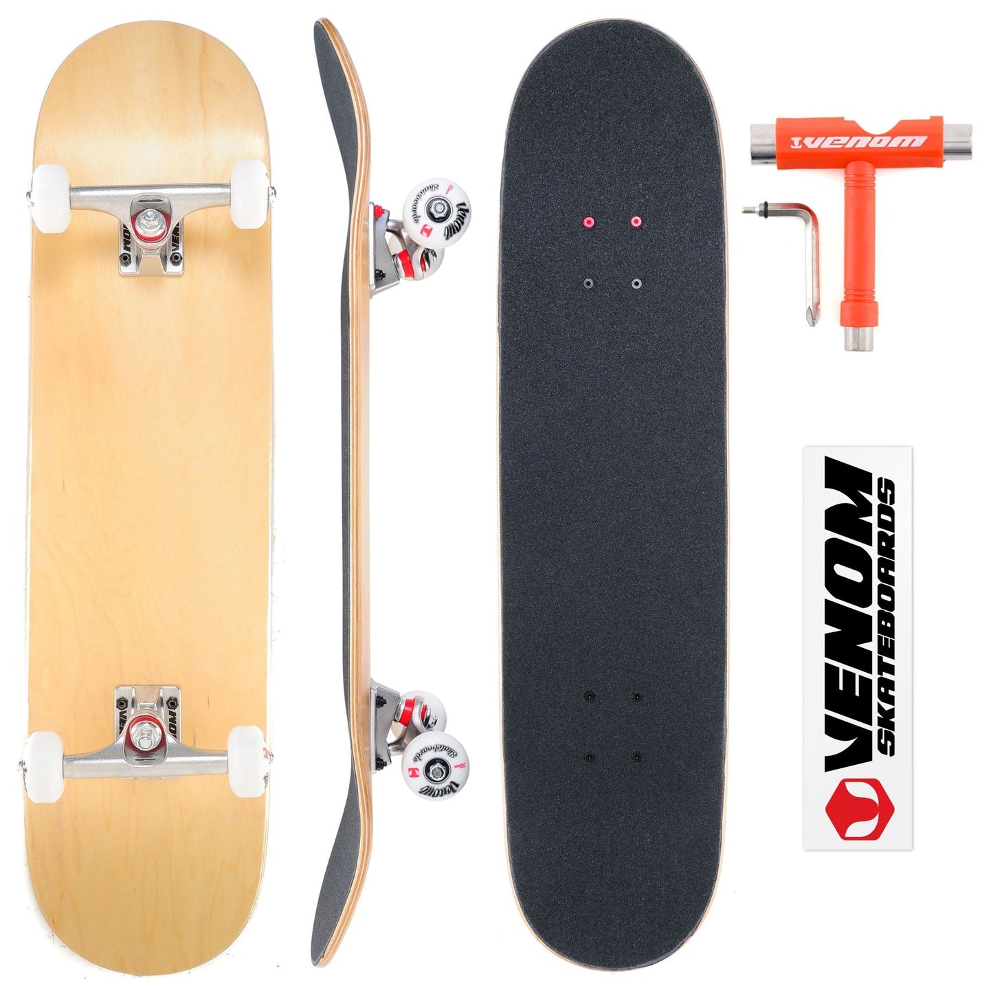 Venom Core Complete Built Skateboard - Natural/Raw - 8.0