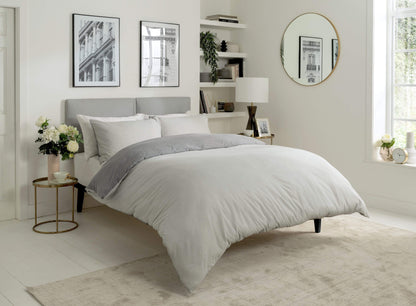 Chambray Reversible Duvet Set Luxurious Cotton Rich Bedding in Elegant Greys and Pinks Available in Single Double and King Sizes by OLIVIA ROCCO
