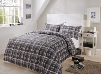 Check Luxurious Cotton-Rich Duvet Set with Pillowcases Soft Durable Bedding in All Sizes Stylish Bedroom Decor OEKO-TEX Certified by OLIVIA ROCCO