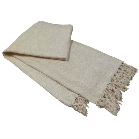 Chenille Tassel Elegant Throw Blanket for Couch Sofa Bed All-Season Soft Luxury by OLIVIA ROCCO