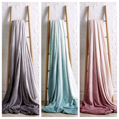 Chevron Ombre Effect Luxurious Oversized Throw Blanket Chunky Soft Fleece for Sofa or Bed All-Season Comfort in Calming Colours by OLIVIA ROCCO