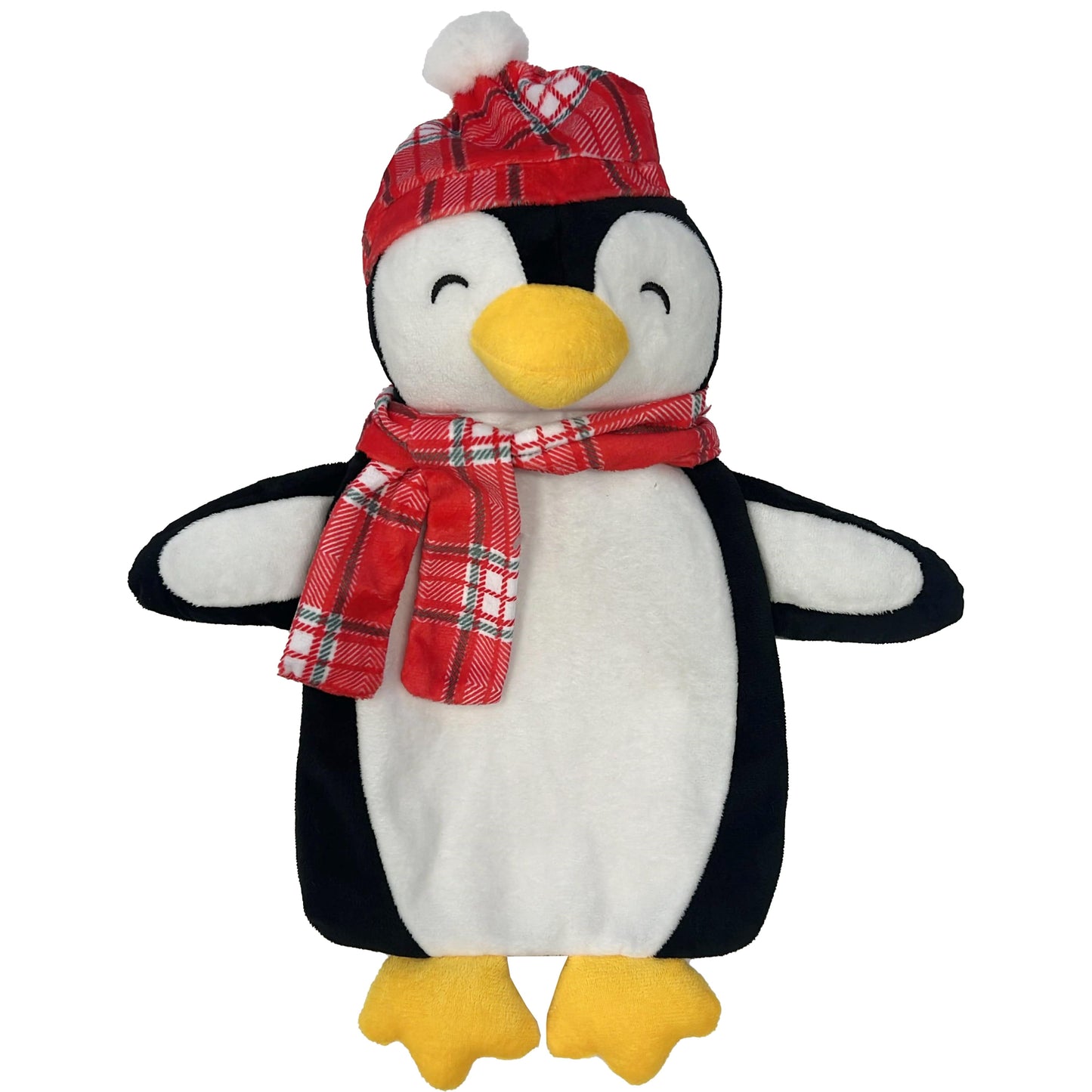 Festive Penguin Christmas Hot Water Bottle with Cover 1L Natural Rubber UK Safe Tested Winter Ideal Gift for Adults Kids by OLIVIA ROCCO