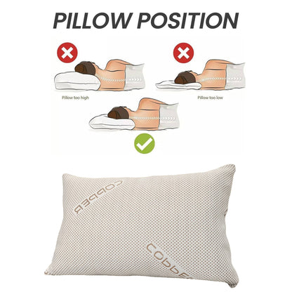 Copper Infused Unique Memory Foam Pillow for Skin Health Hypoallergenic Luxury Premium Fibre Filling for Superior Comfort and Support by OLIVIA ROCCO