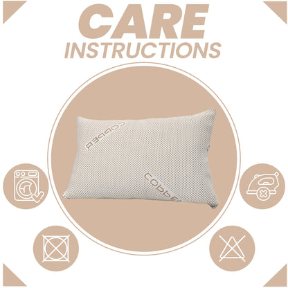 Copper Infused Unique Memory Foam Pillow for Skin Health Hypoallergenic Luxury Premium Fibre Filling for Superior Comfort and Support by OLIVIA ROCCO