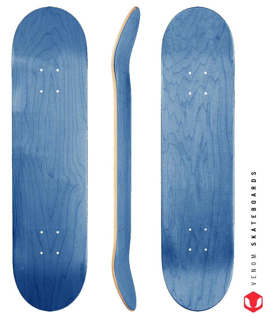 Venom Blank Skateboard Deck - Blue - 7.75" to 8.25"