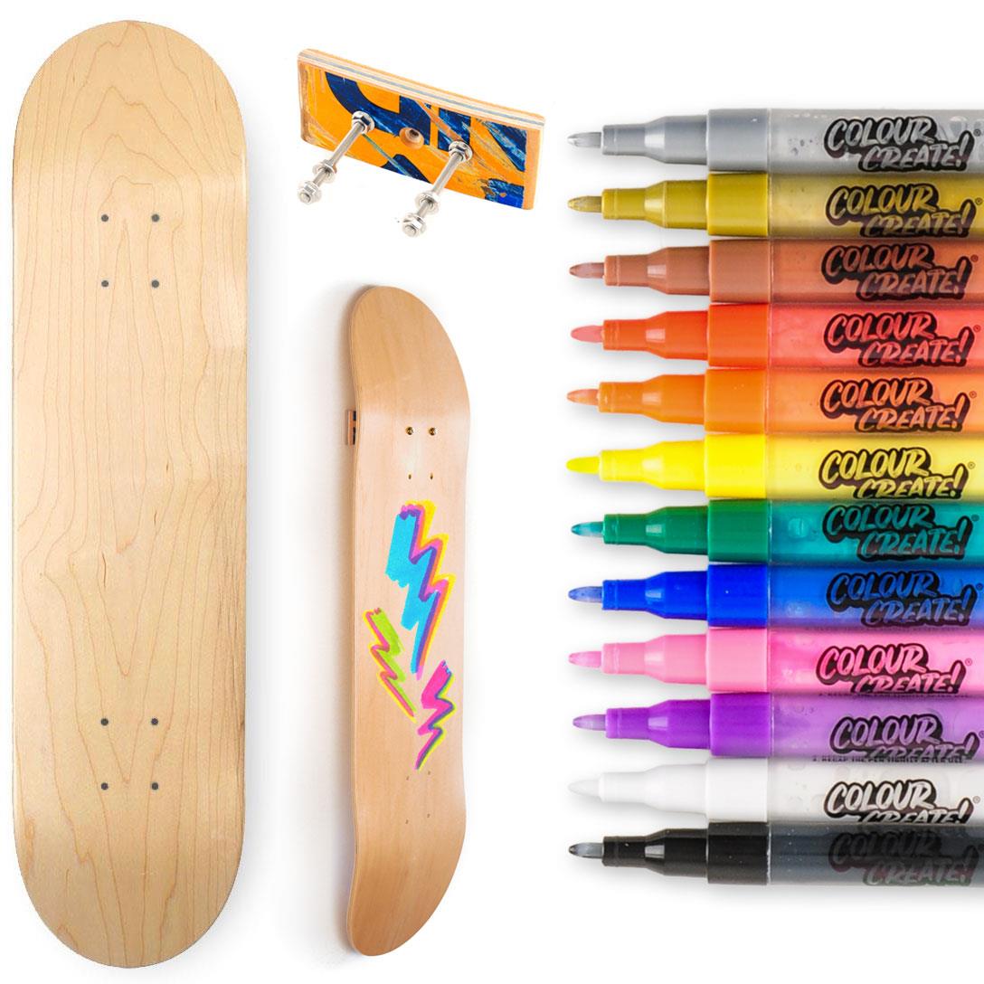 Venom Skateboards Deck & Colour Create Pens + Deck Wall Hanger