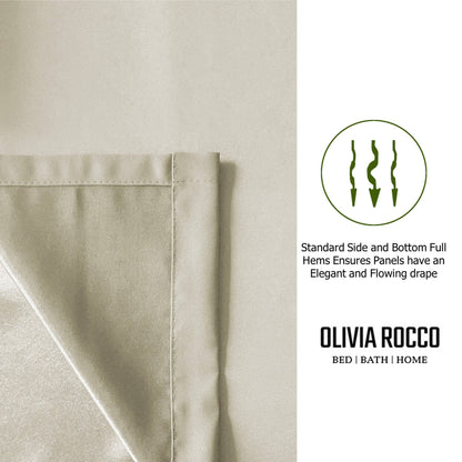 Diamante Natural Blackout Eyelet Curtains with Tie Backs Thermal Ring Top Window Dressings by OLIVIA ROCCO