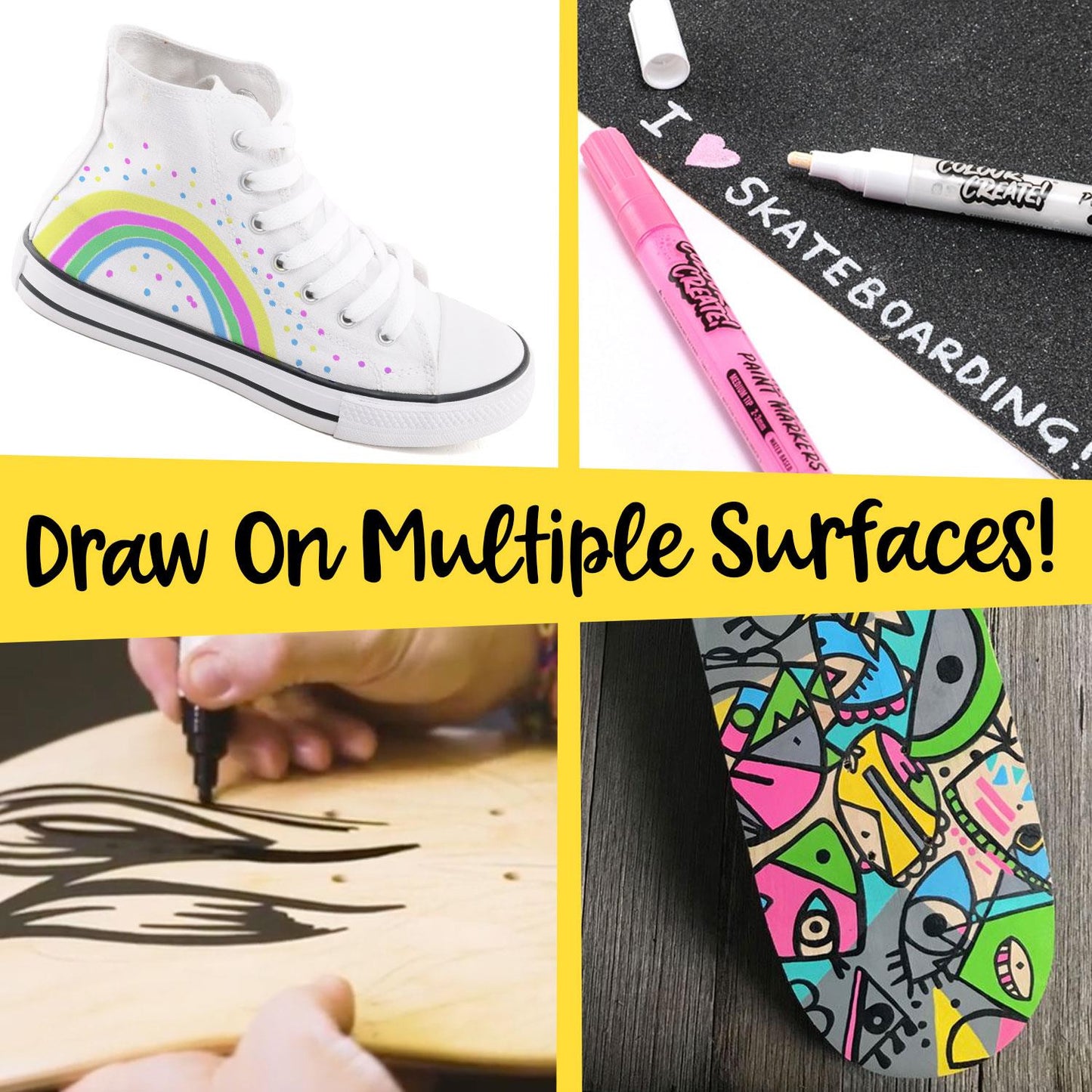 Venom Skateboards Complete Skateboard & Pens Matt Black - 8.0"