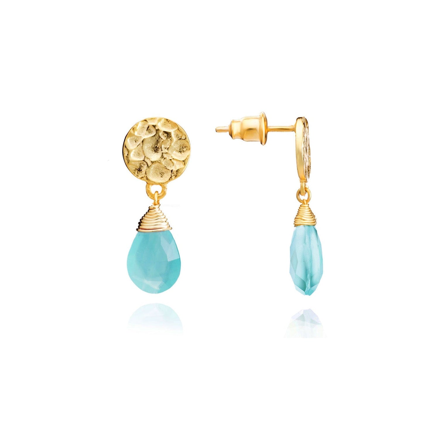 Classic Athena Drop Earrings: Aqua Pariba Onyx