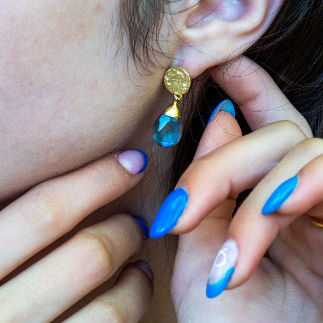 Classic Athena Drop Earrings: Labradorite