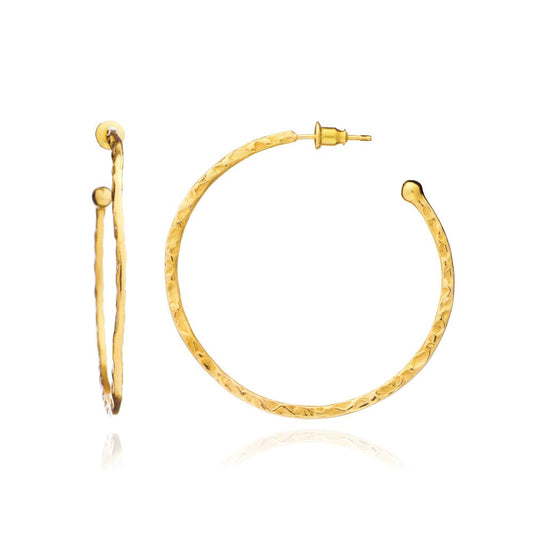 Lydia Large Textured Gold Hoops