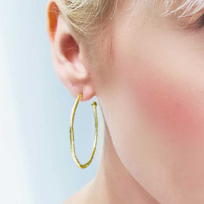 Lydia Large Textured Gold Hoops