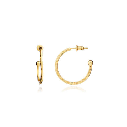 Lydia Textured Gold Hoops