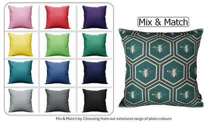 Emerald Bees Weather-Resistant Waterproof Outdoor Cushions for Patio Garden Sofa or Indoor Seating by OLIVIA ROCCO