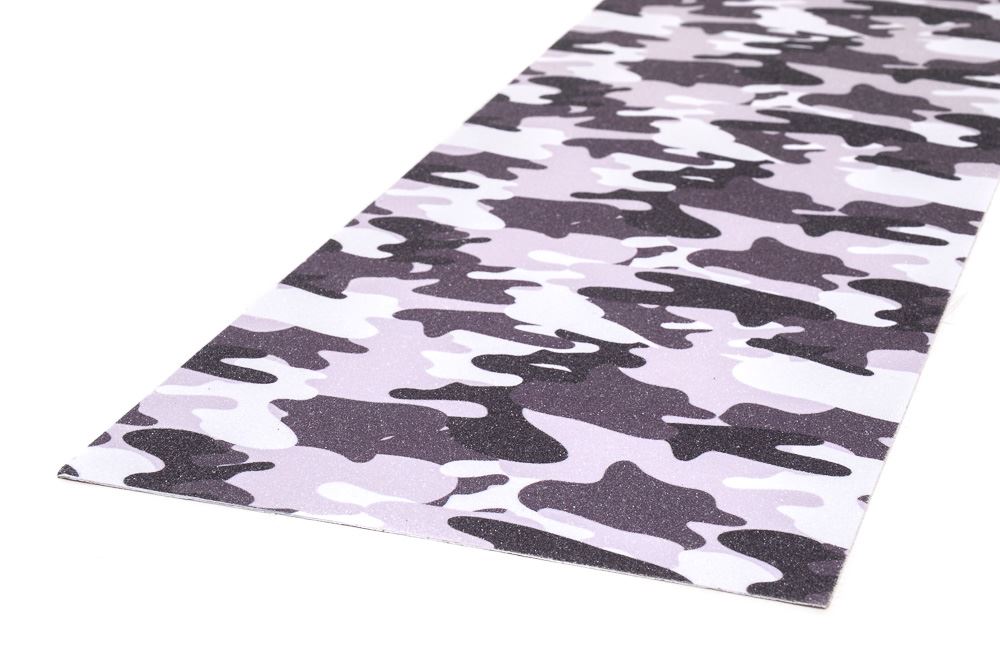 Venom Professional Grade Skateboard Griptape 9" x 33" - Camo - White/Grey