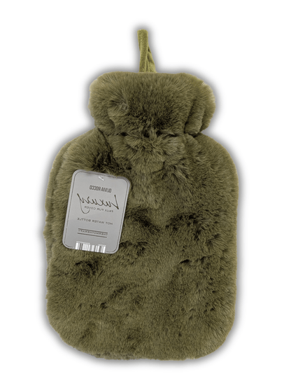Faux Fur Super Soft Covered 2 Litre Luxury Hot Water Bottle for Thermotherapy Durable Natural Rubber UK Safe Tested for Winter Warmth Ideal Gift for Adults Kids by OLIVIA ROCCO