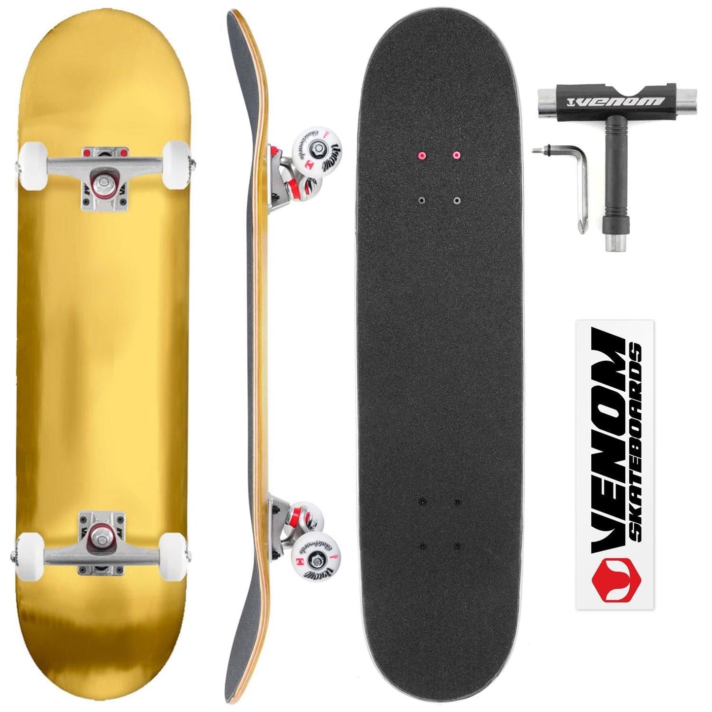 Venom Core Complete Built Skateboard - Gold/Raw - 8.0"