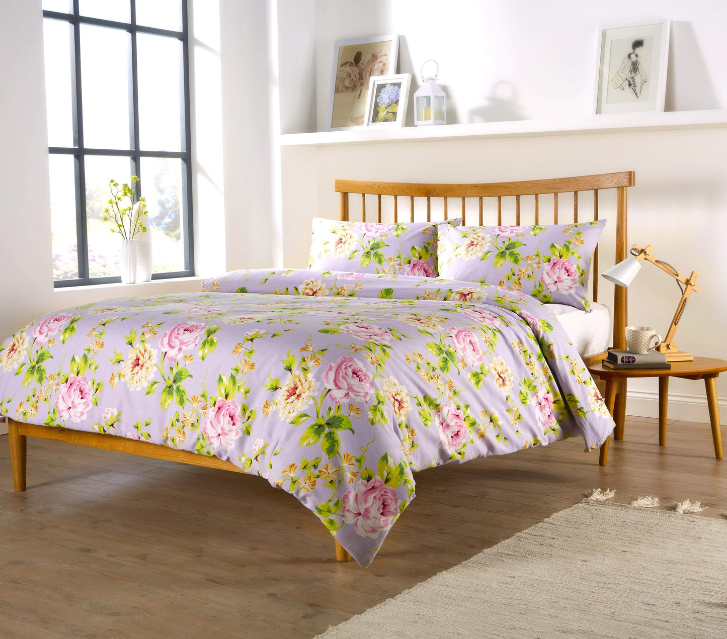 Fleur Luxurious Cotton Rich Duvet Set Soft Breathable Bedding with Elegant Design Available in Single Double King Super King Sizes by OLIVIA ROCCO