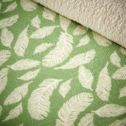 Floral Leaves Teddy Duvet Set Reversible Sherpa Fleece Super Soft Winter Bedding Single Double King Elegant Bedroom Decor by OLIVIA ROCCO