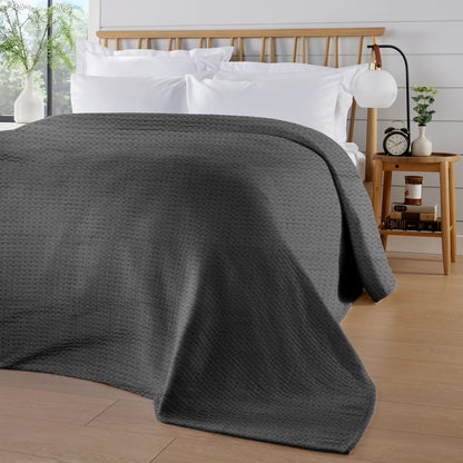 Florian Checked Throw Blanket Grey Bedspread for Sofas Armchairs Sofa Settee Couch Beds & Couches by OLIVIA ROCCO
