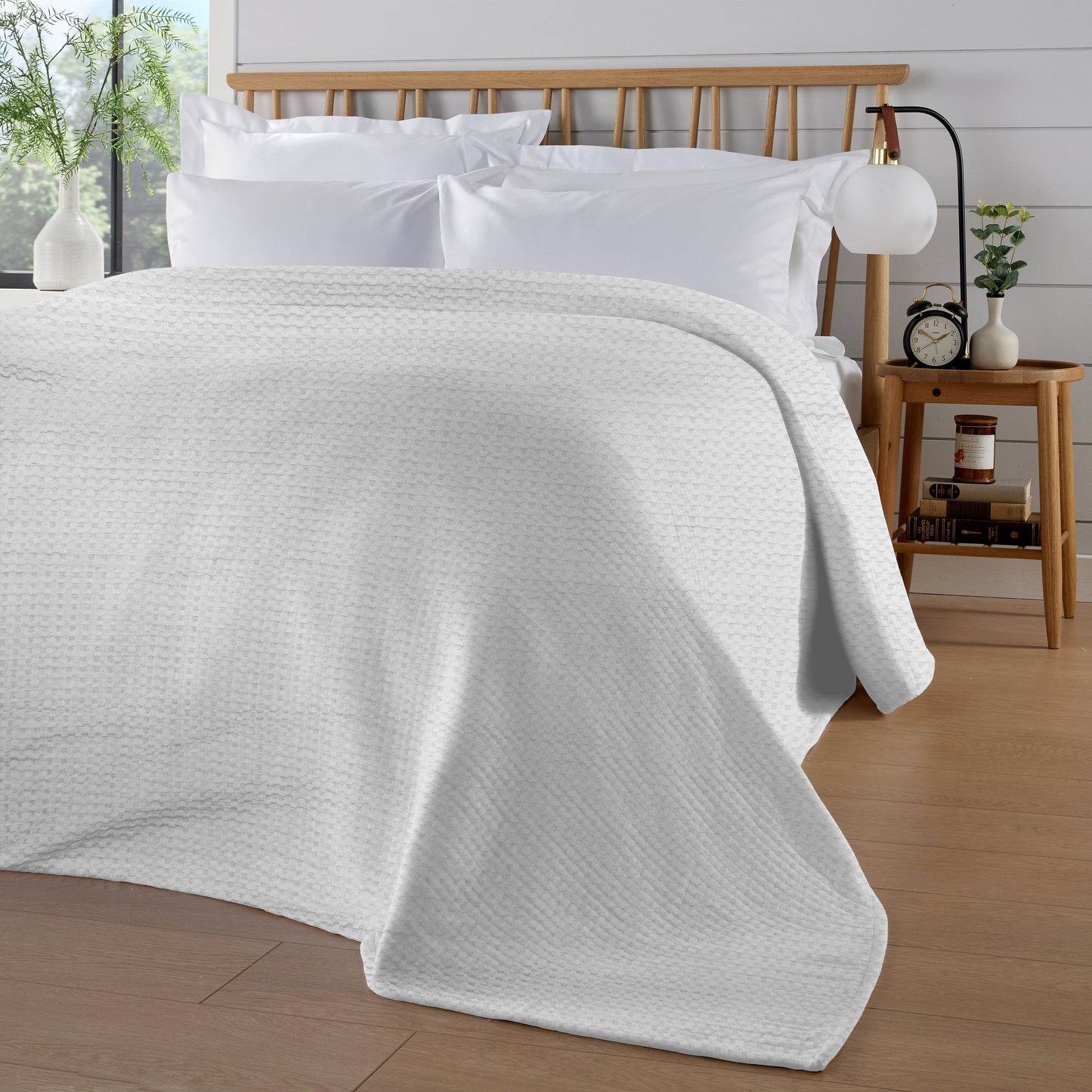 Florian Checked Throw Blanket White Bedspread for Sofas Armchairs Sofa Settee Couch Beds & Couches by OLIVIA ROCCO