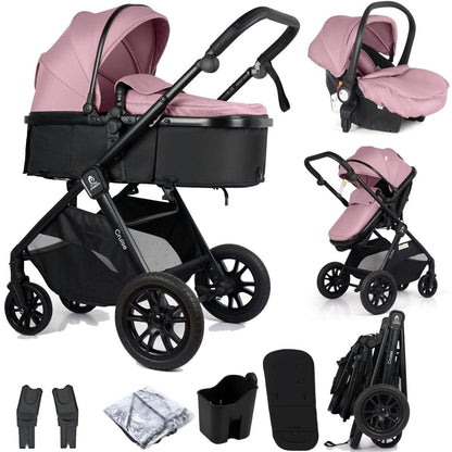 For Your Little One Cruise 3 In 1 Travel System With i-Size Car Seat - Blush Rose (Free Cupholder And Seat Liner Included!)