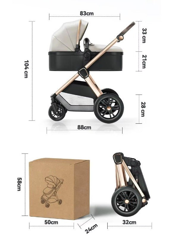For Your Little One Cruise 3 In 1 Travel System With i-Size Car Seat - Blush Rose (Free Cupholder And Seat Liner Included!)