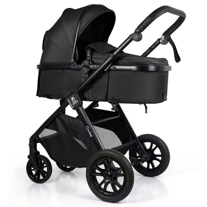 For Your Little One Cruise 3 In 1 Travel System With i-Size Car Seat - Eclipse Black (Free Cupholder / Seat Liner Included!)
