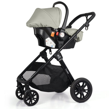 For Your Little One Cruise 3 In 1 Travel System With i-Size Car Seat - Pebble Sage (Free Cupholder And Seat Liner Included!)