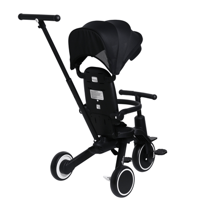 Foryourlittleone Xplor 6 in 1 Foldable Trike - Jet Black (10m-5y)