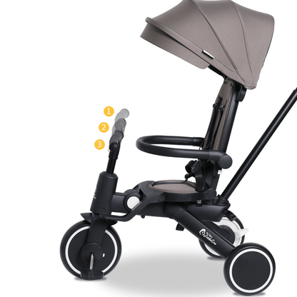 Foryourlittleone Xplor Plus 6 in 1 Foldable Trike - Grey Olive (10m-5y)