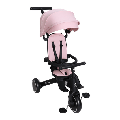 Foryourlittleone Xplor Plus 6 in 1 Foldable Trike - Pastel Pink (10m-5y)