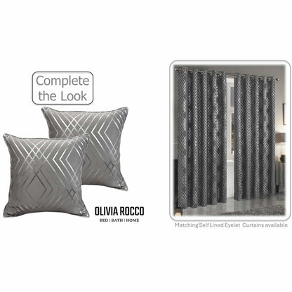 Geo Sparkle Cushion Covers 2 Pack Decorative Scatter Pillow Cases Geo Silver for Sofa Bed Chair Lounge by OLIVIA ROCCO