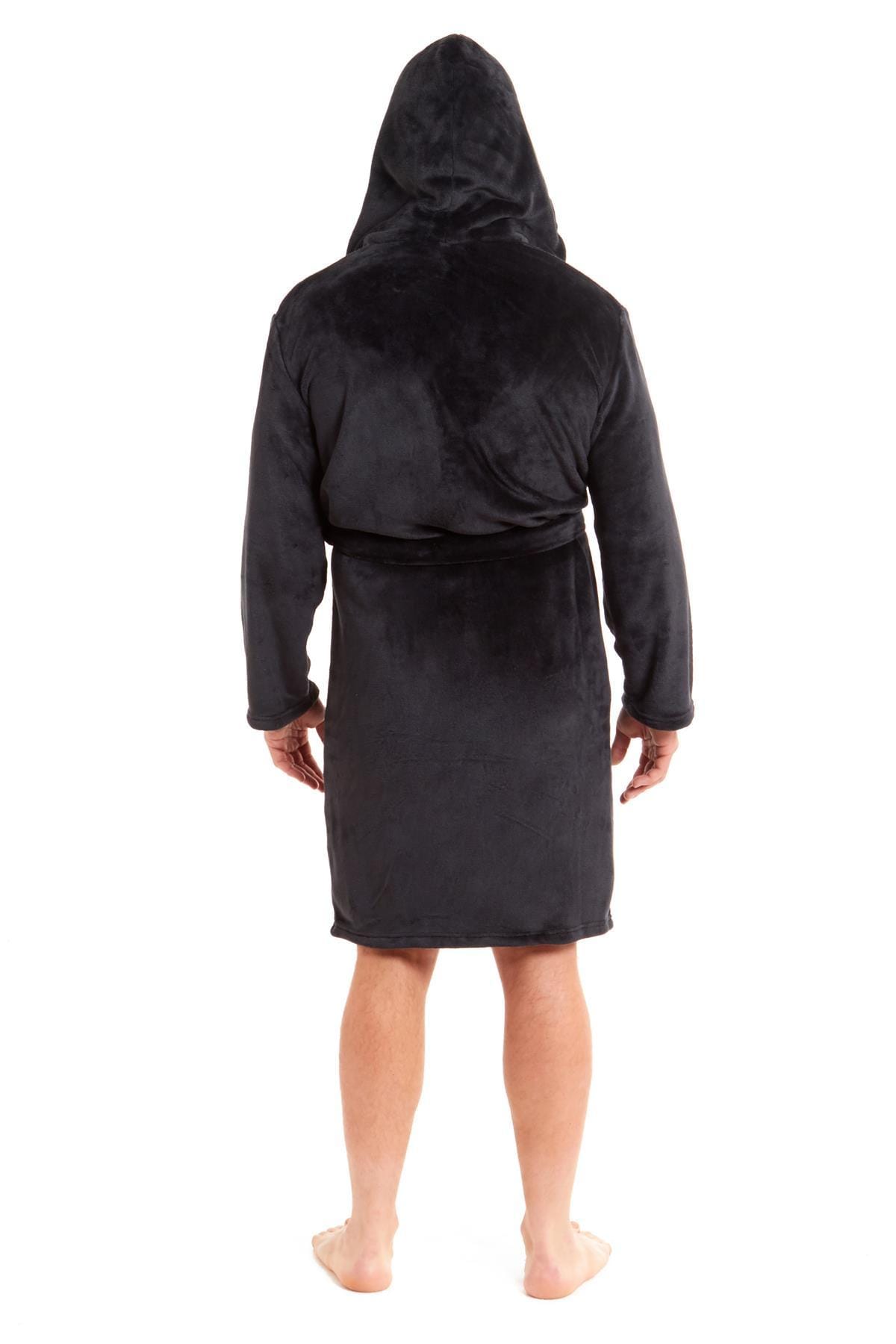 Hooded Ultra-Absorbing Plush Flannel Bathrobe for Men Soft Fleece Warm Dressing Gown Perfect for Home Hotel Gym Spa and Lounge in Stylish Colours by Daisy Dreamer