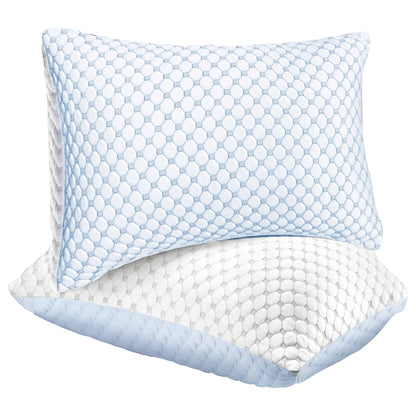 Ice Cool Unique Hypoallergenic Cooling Memory Foam Pillow for Nightlong Comfort and Breathable Sleep Support by OLIVIA ROCCO