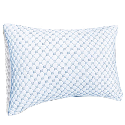 Ice Cool Unique Hypoallergenic Cooling Memory Foam Pillow for Nightlong Comfort and Breathable Sleep Support by OLIVIA ROCCO