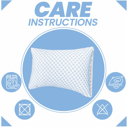 Ice Cool Unique Hypoallergenic Cooling Memory Foam Pillow for Nightlong Comfort and Breathable Sleep Support by OLIVIA ROCCO