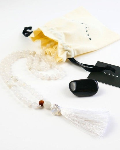 Selene Moonstone Crystal Mala Necklace