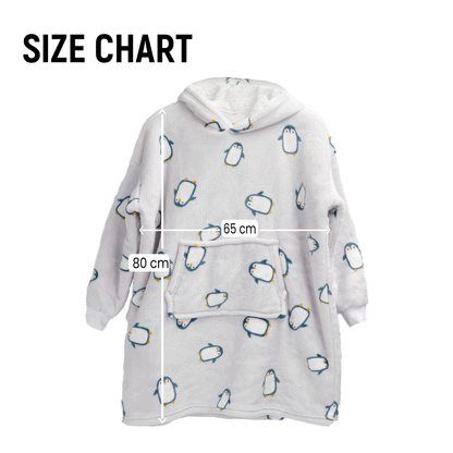 Kids Oversized Hooded Penguin Blanket Hoodie Ultra Soft Sherpa Flannel for Ages 8-15 Warm and Cozy by Daisy Dreamer