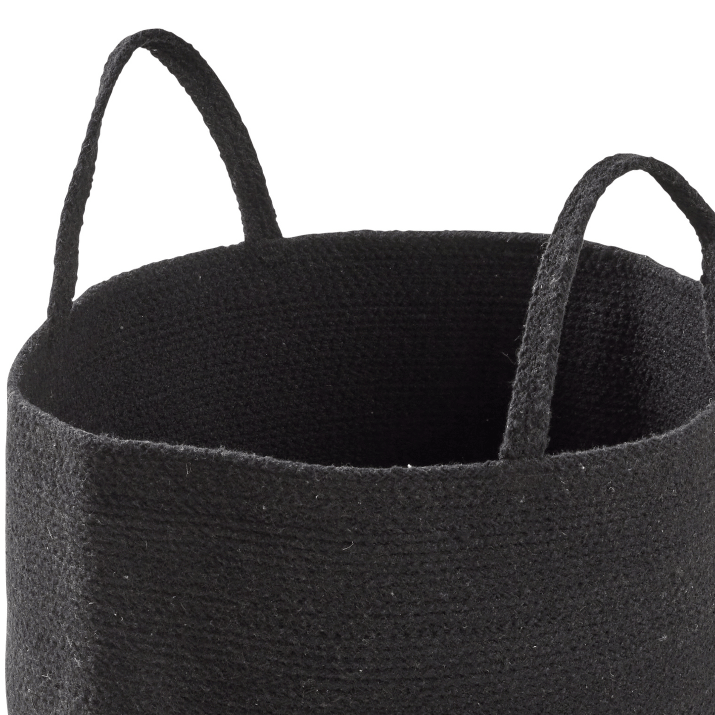 Large Woven Cotton Laundry Basket with Handles Durable Rope Storage Bin for Clothes Toys Household Items Versatile Organizer in Black Grey Natural OLIVIA ROCCO