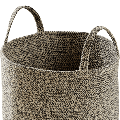 Large Woven Cotton Laundry Basket with Handles Durable Rope Storage Bin for Clothes Toys Household Items Versatile Organizer in Black Grey Natural OLIVIA ROCCO