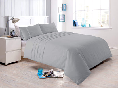 Laurent Handmade Pintuck Duvet Set Super Soft Cotton Rich Blend Elegant Bedding in Multiple Sizes and Colours by OLIVIA ROCCO